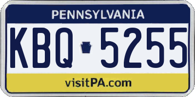 PA license plate KBQ5255