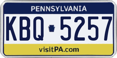 PA license plate KBQ5257