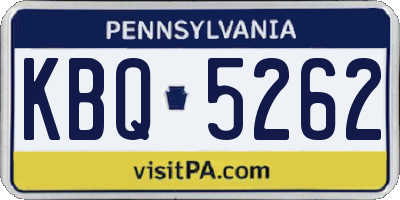 PA license plate KBQ5262