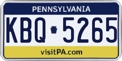PA license plate KBQ5265