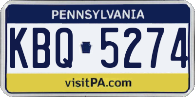 PA license plate KBQ5274