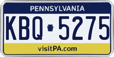 PA license plate KBQ5275