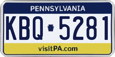 PA license plate KBQ5281