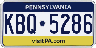 PA license plate KBQ5286