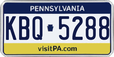 PA license plate KBQ5288