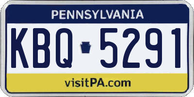 PA license plate KBQ5291