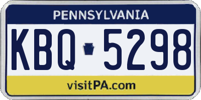 PA license plate KBQ5298