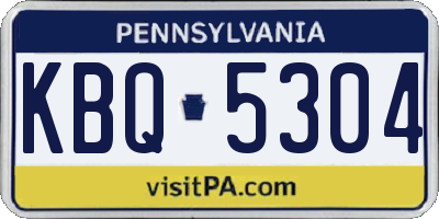 PA license plate KBQ5304
