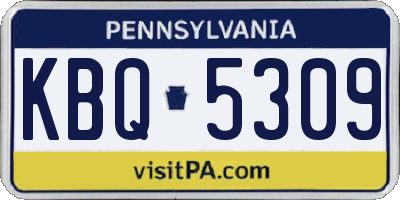 PA license plate KBQ5309