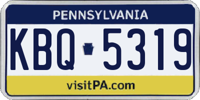 PA license plate KBQ5319