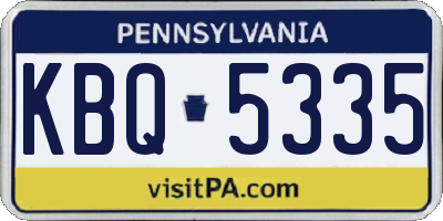 PA license plate KBQ5335