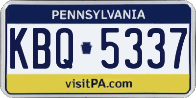 PA license plate KBQ5337