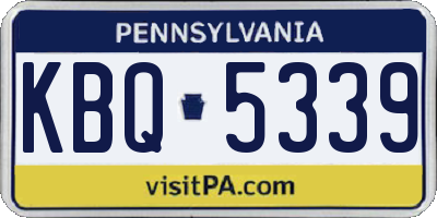 PA license plate KBQ5339