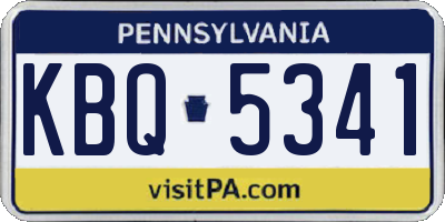 PA license plate KBQ5341