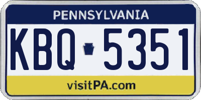 PA license plate KBQ5351