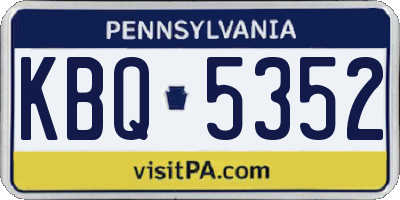 PA license plate KBQ5352
