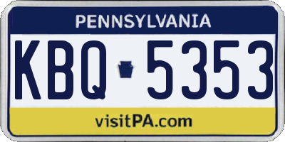 PA license plate KBQ5353