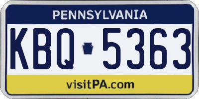 PA license plate KBQ5363
