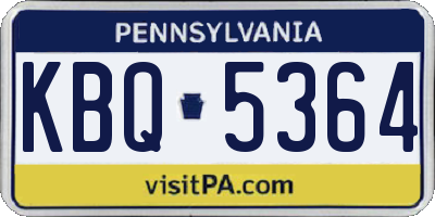 PA license plate KBQ5364