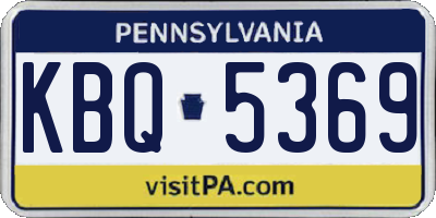 PA license plate KBQ5369