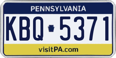 PA license plate KBQ5371