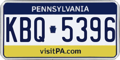 PA license plate KBQ5396