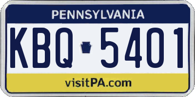 PA license plate KBQ5401