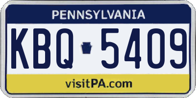 PA license plate KBQ5409