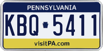 PA license plate KBQ5411