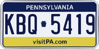 PA license plate KBQ5419