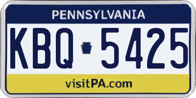PA license plate KBQ5425