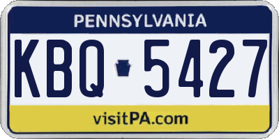 PA license plate KBQ5427