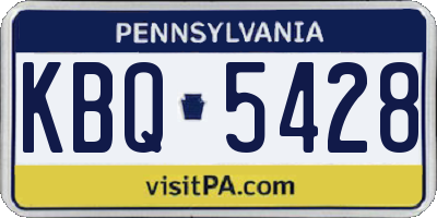 PA license plate KBQ5428