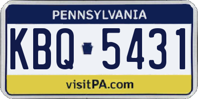 PA license plate KBQ5431