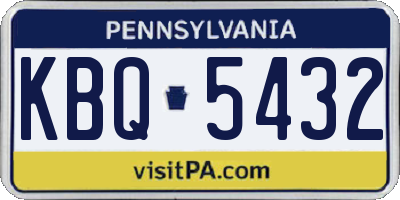 PA license plate KBQ5432