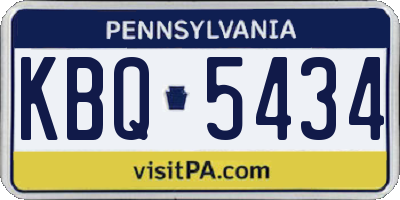 PA license plate KBQ5434