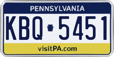 PA license plate KBQ5451