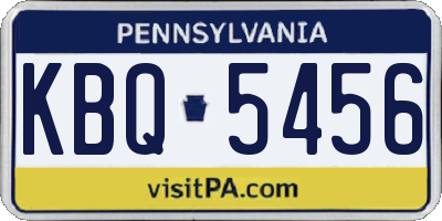 PA license plate KBQ5456