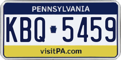 PA license plate KBQ5459