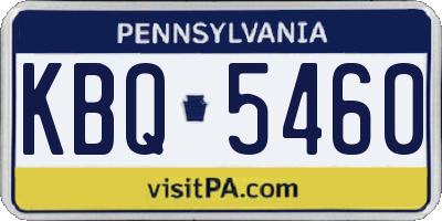 PA license plate KBQ5460