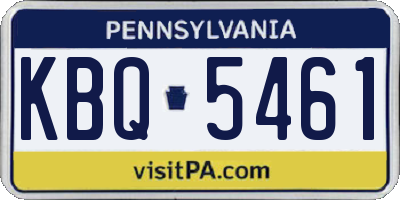PA license plate KBQ5461