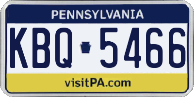 PA license plate KBQ5466