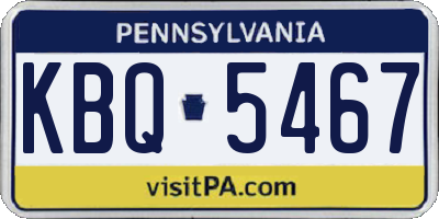PA license plate KBQ5467