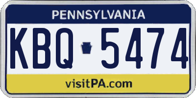 PA license plate KBQ5474