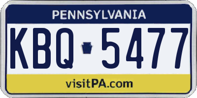 PA license plate KBQ5477