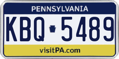 PA license plate KBQ5489