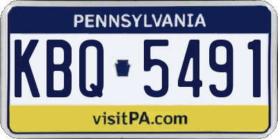 PA license plate KBQ5491