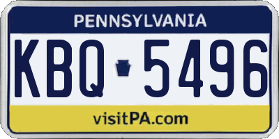 PA license plate KBQ5496