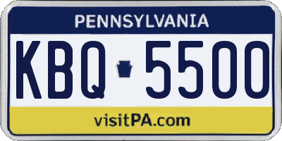 PA license plate KBQ5500