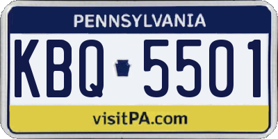 PA license plate KBQ5501